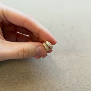 diamond pave huggie earrings